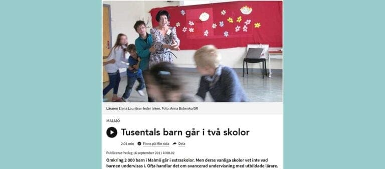 О детском центре «Колокольчик» по Шведскому радио в Сконе