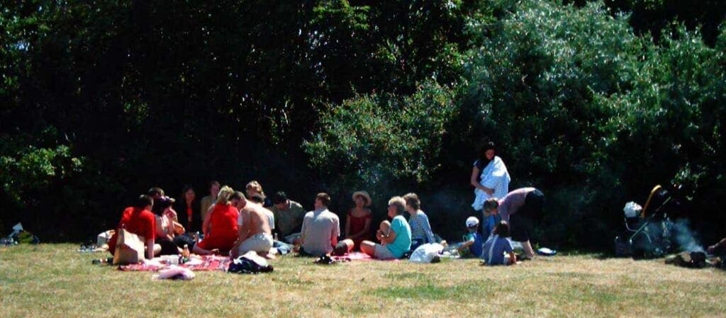 människor på picknick