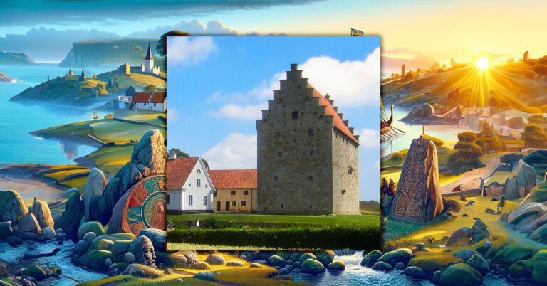 середньовічний замок на тлі мультфільму